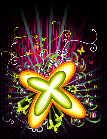 fantasy vector illustration with cool background designのイラスト素材