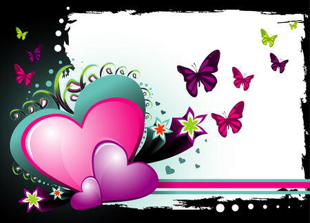 butterflys and flowersのイラスト素材