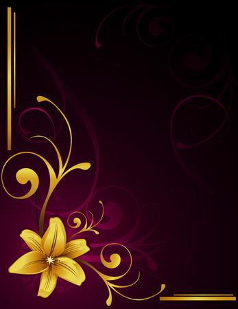 vector illustration of gold nature with dark backgroundのイラスト素材