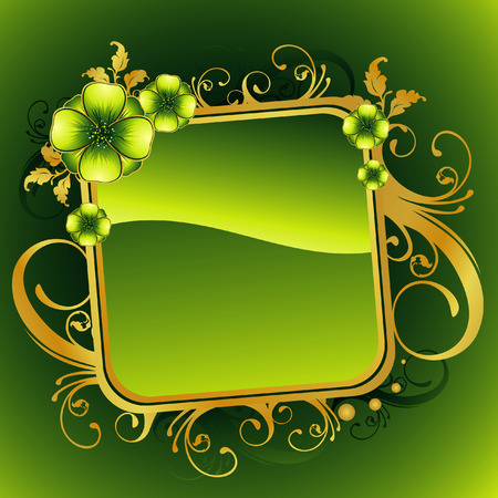 vector flowers and frameのイラスト素材