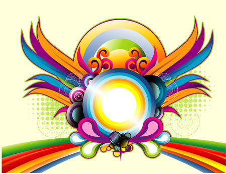 vector illustration of fantasy and colorful shapes のイラスト素材