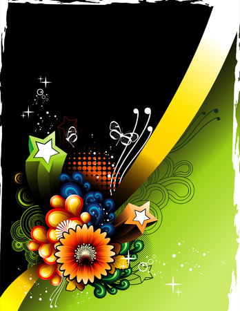 vector illustration of fantasy shapes of flowersのイラスト素材