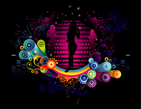 vector illustration of fantasy shapes and neon colorsのイラスト素材