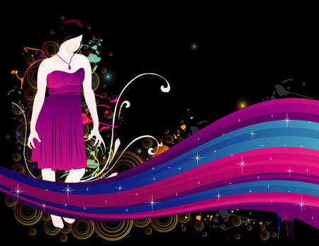 vector composition of fantasy shapes and teensのイラスト素材