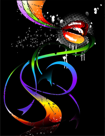 vector illustration of fantasy shapes and cool backgroundのイラスト素材