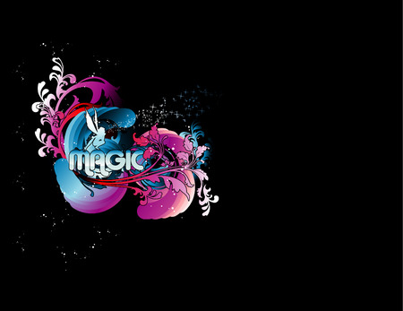 vector illustration of fantasy shapes and cool backgroundのイラスト素材