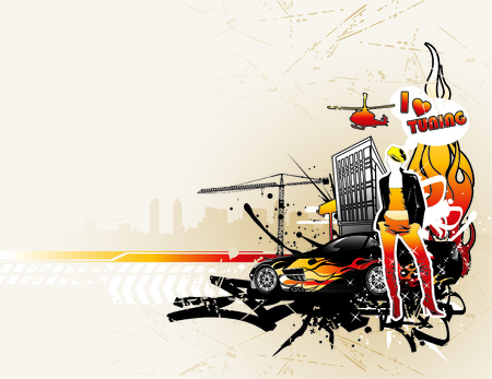 vector illustration of street culture and cool backgroundのイラスト素材