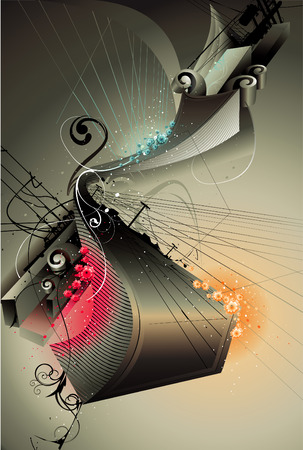 2d vectorial image with cool shapes for background usesのイラスト素材