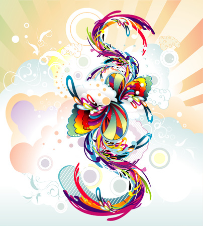 2d vectorial image of rainbow shapesのイラスト素材
