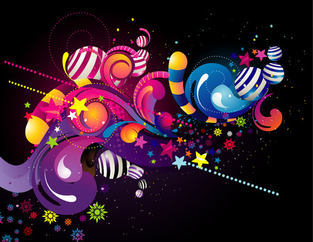 colorful 2d vectors for party decorationのイラスト素材