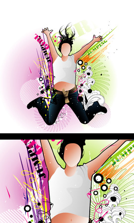 illlustrations as cartoon feeling with nice teen shapesのイラスト素材