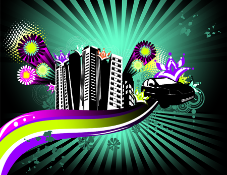 city at nightのイラスト素材