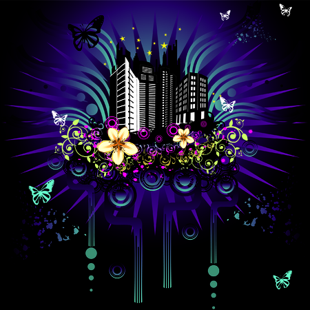 city at nightのイラスト素材