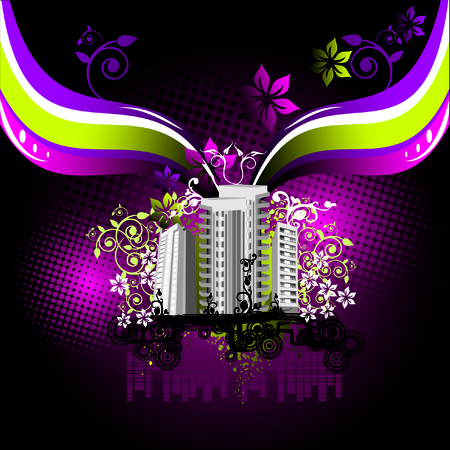 city at nightのイラスト素材