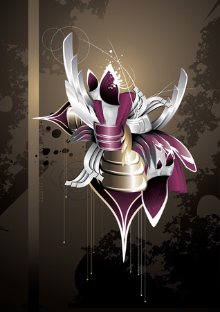 metallic illustrationのイラスト素材