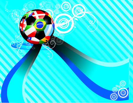 cool soccerball with country flagsのイラスト素材