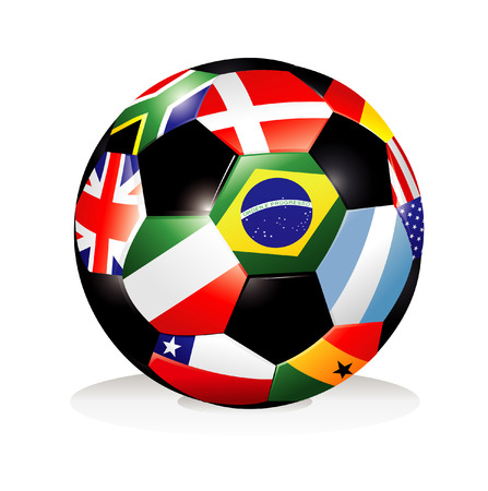 cool soccerball with country flagsのイラスト素材