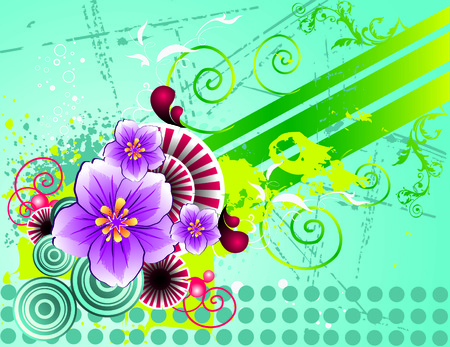 beautiful flowers compositionのイラスト素材