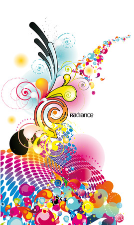 colorful composition of fantasy shapesのイラスト素材