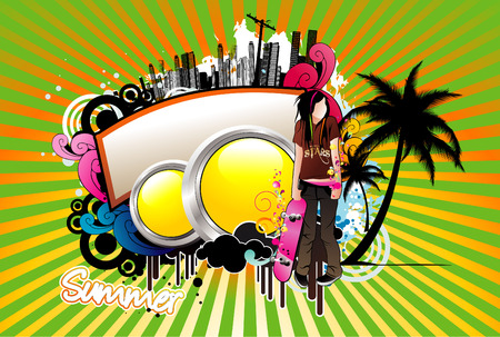 summer illustrationのイラスト素材