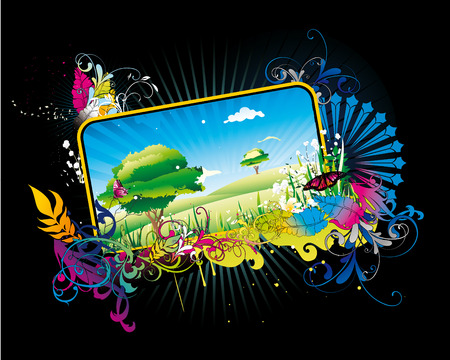 art frame illustrationのイラスト素材