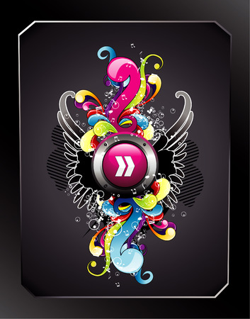 multimedia buttonのイラスト素材