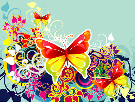 butterfly folliageのイラスト素材