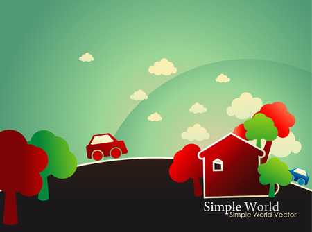 cartoon landscapeのイラスト素材