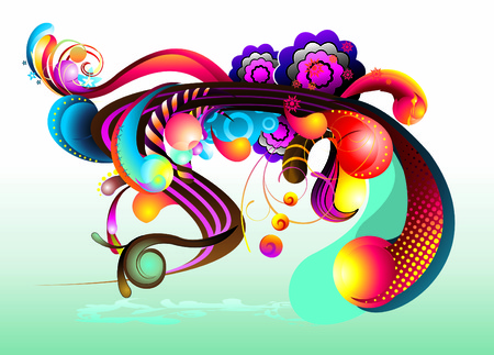 fantasy shapes and colorsのイラスト素材