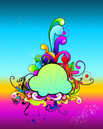 fantasy shapes and colorsのイラスト素材