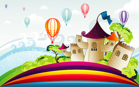 Tender illustration castleのイラスト素材