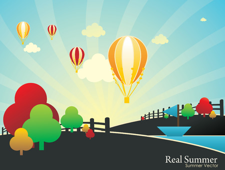 fantasy landscape vectorのイラスト素材