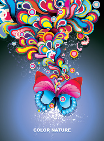 butterfly abstract color vectorのイラスト素材