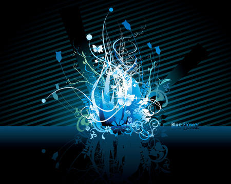 floral neon vector illustrationのイラスト素材