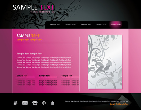 floral website vector templateのイラスト素材