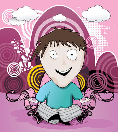 kid vector cartoonのイラスト素材