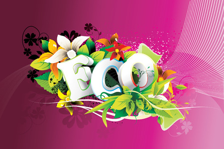 eco text 3d vector illustrationのイラスト素材