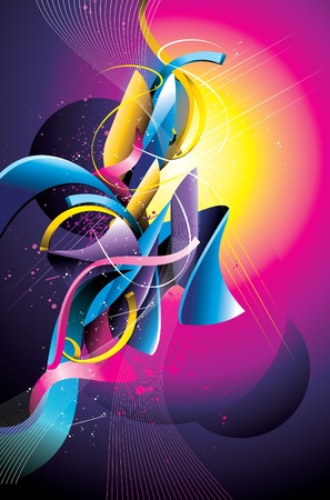 abstract shape vector illustrationのイラスト素材