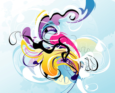 ink color abstract shapesのイラスト素材