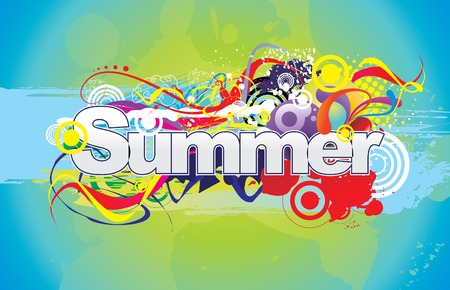 summer abstract vector illustrationのイラスト素材