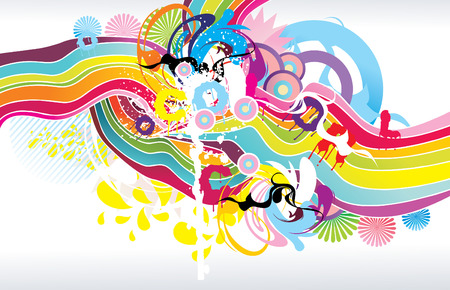 color abstract vector illustrationのイラスト素材