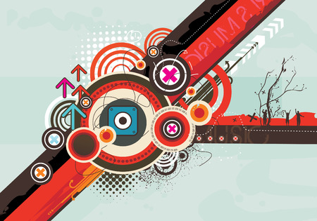 abstract vector composition illustrationのイラスト素材