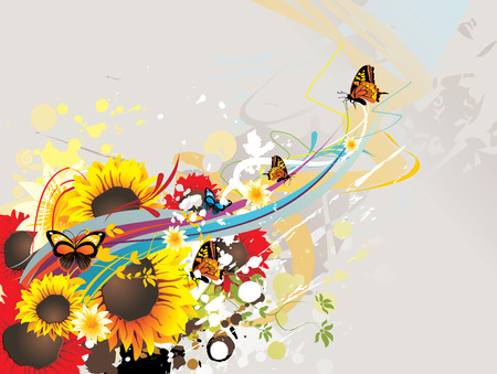 nature floral vector illustrationのイラスト素材