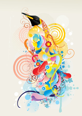 penguin bird abstract vectorのイラスト素材