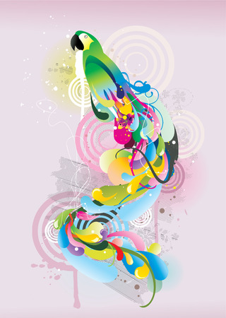 tropical bird abstract vectorのイラスト素材
