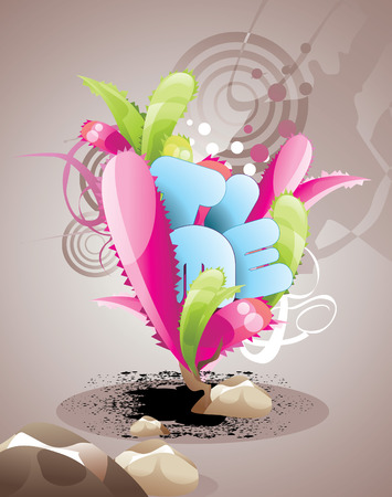 abstract vector composition illustrationのイラスト素材