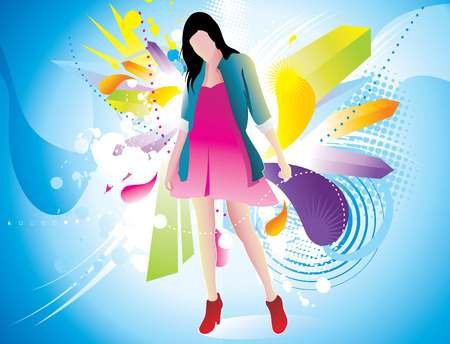 fashion girl vector illustrationのイラスト素材