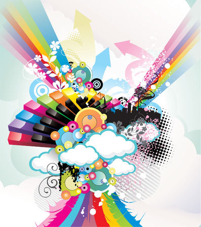 city abstract vector illustrationのイラスト素材