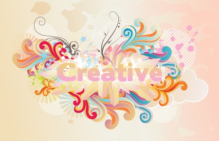 creative floral vintages vectorのイラスト素材