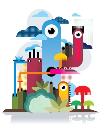 abstract cartoon vectorのイラスト素材